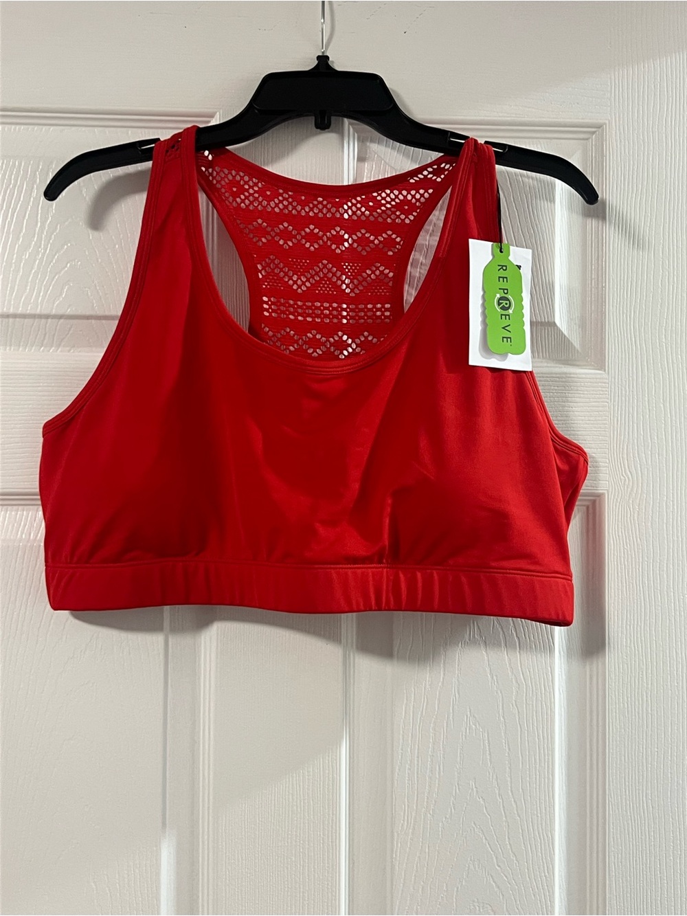 ZYIA Red Bomber Bra — Red Lace-Back Sports Bralette XXXL NWT